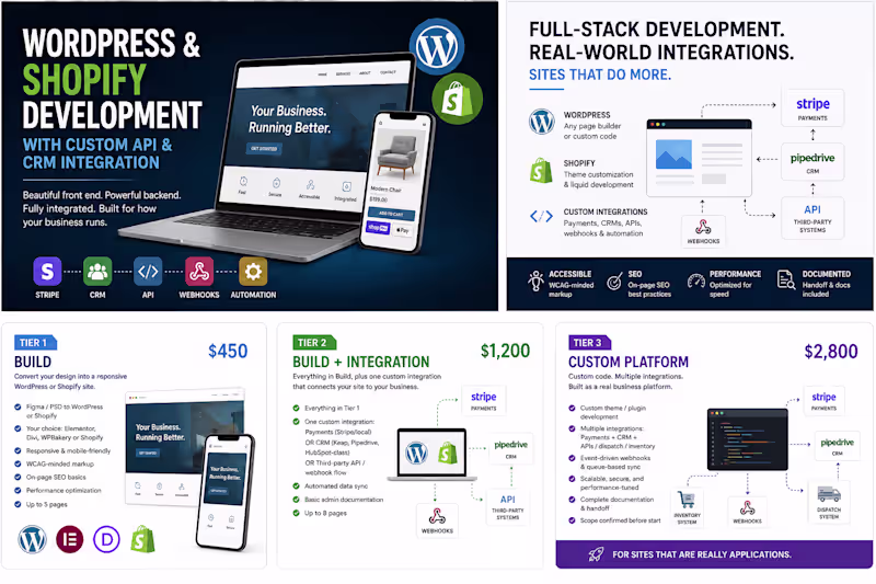Cover image for WordPress & E-Commerce Development + Custom Integrations