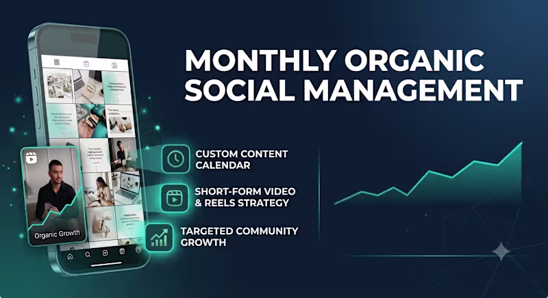 Cover image for Monthly Organic Social Media Management