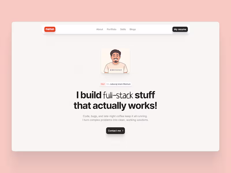 Cover image for Developer Portfolio Website UI Design