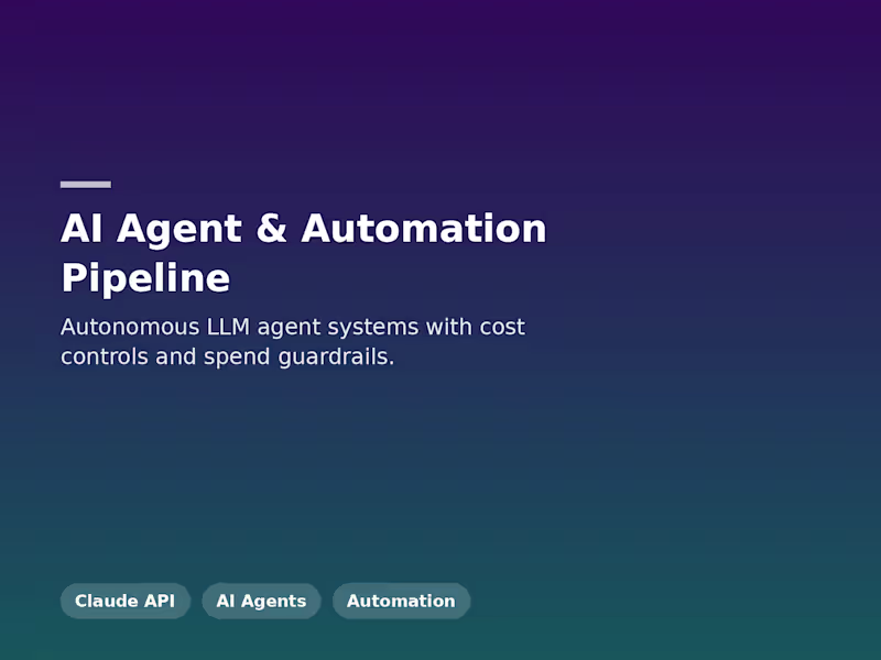 Cover image for AI Agent & Automation Pipeline