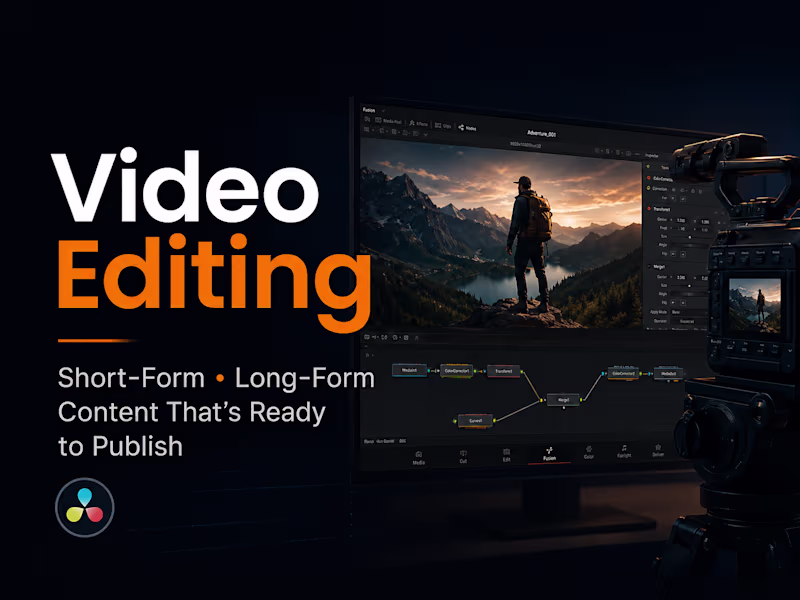 Cover image for Professional Video Editing for Social, YouTube/Business Content