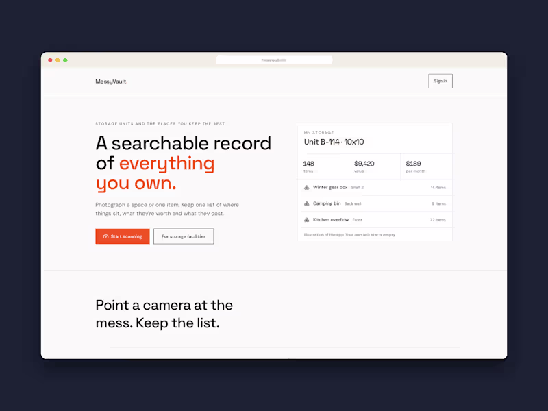 Cover image for MessyVault is a smart storage