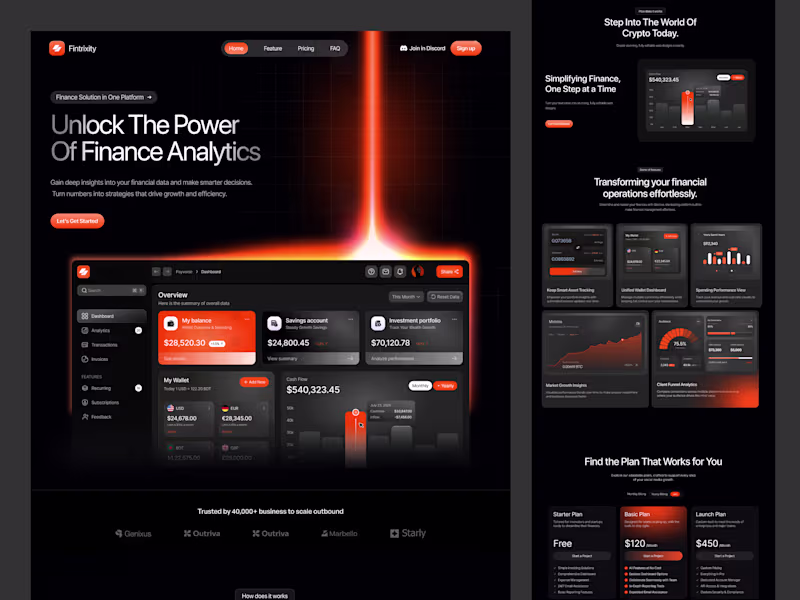 Cover image for Finance Analytics Landing Page