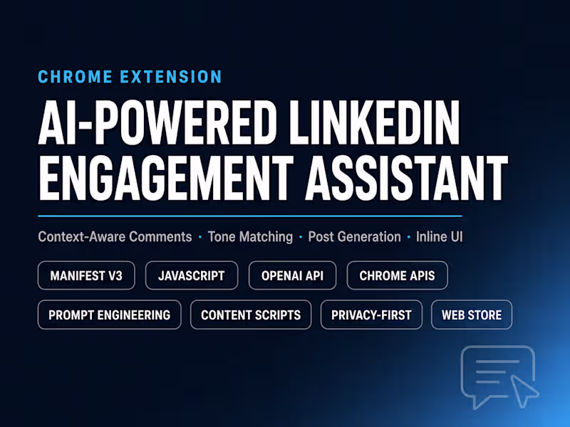 Cover image for Chrome Extension Developer | RozmeriGPT Smart LinkedIn Assistant