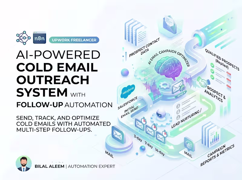 Cover image for AI-powered cold outreach automation system with n8n or Make.com