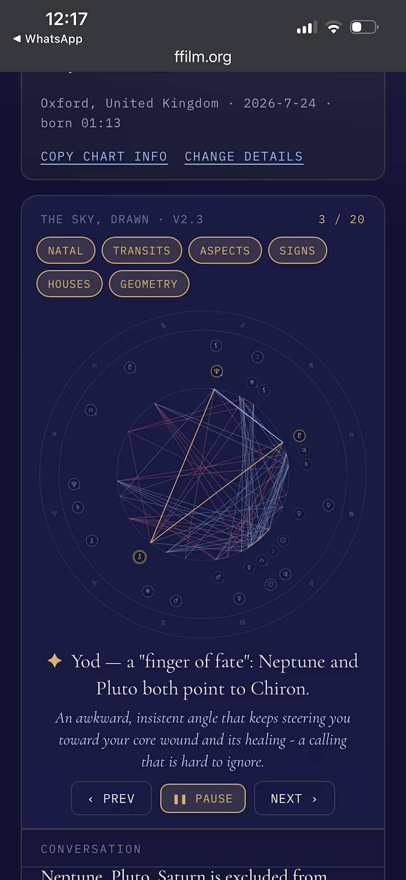 Cover image for Personal Sky: Data-Driven Astrology App