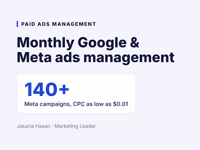 Cover image for Monthly Paid Ads Management (Google and Meta)