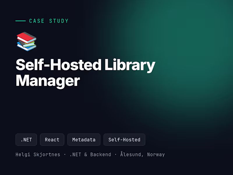 Cover image for Self-Hosted Book & Audiobook Library (.NET + React)
