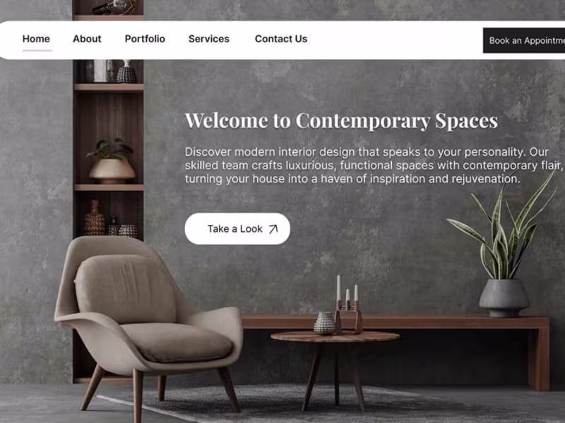 Cover image for Landing Page of Interior Design Website