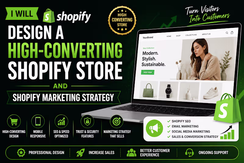 Cover image for Design a High-Converting Shopify Store and Shopify Marketing 