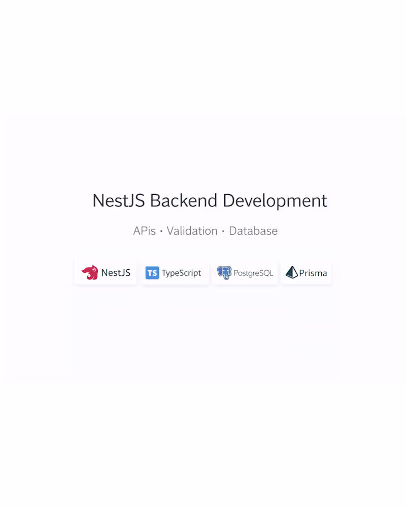 Cover image for NestJS Backend Development (APIs + Database)