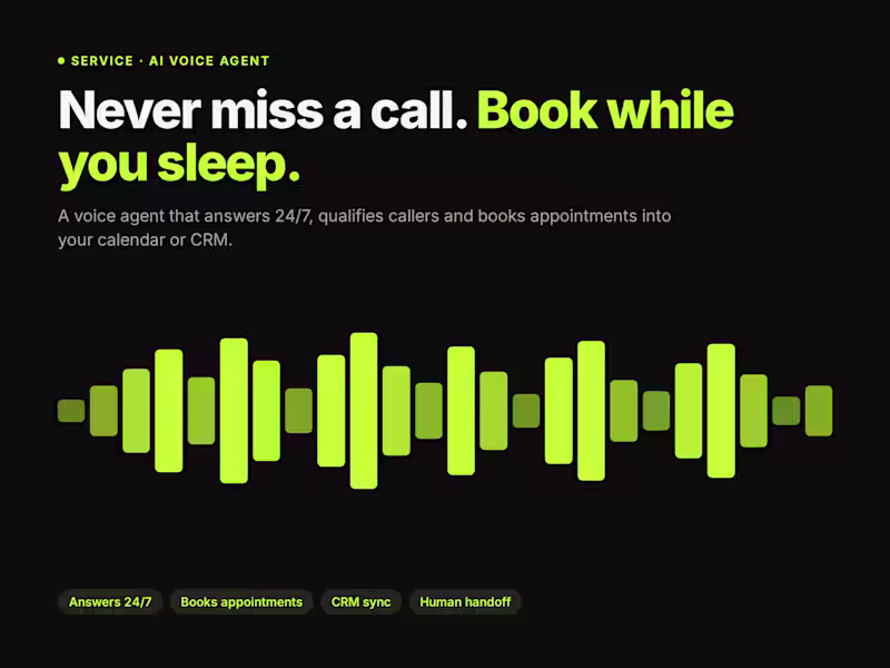 Cover image for AI Voice Agent that Answers Calls & Books Appointments