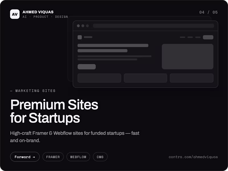 Cover image for Premium Framer & Webflow Sites for Startups