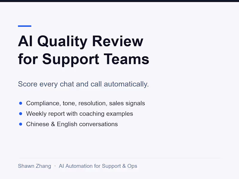 Cover image for AI Quality Review for Customer Support Chats & Calls