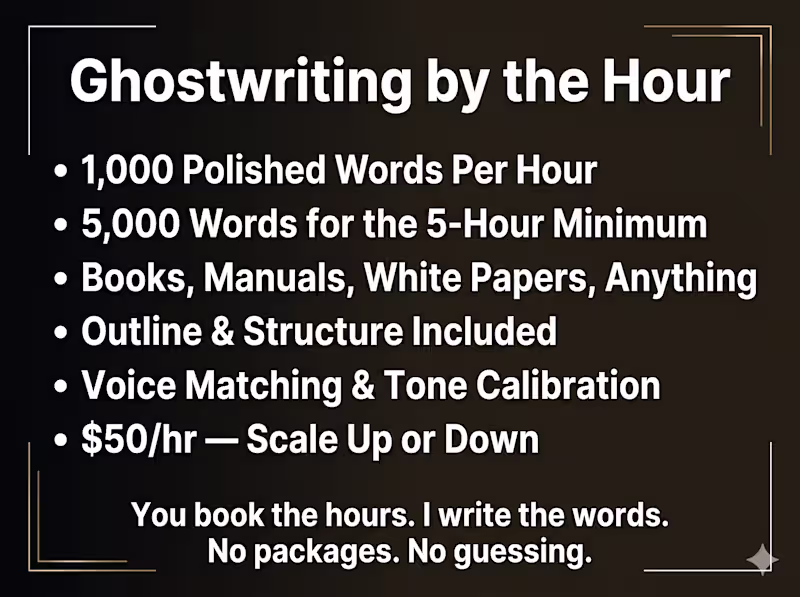 Cover image for Ghostwriting by the Hour: Books, Docs & Everything In Between