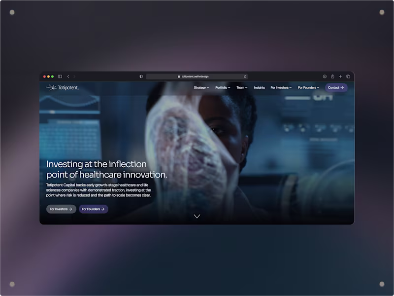 Cover image for Totipotent Capital: Brand & Digital Identity for Health VC