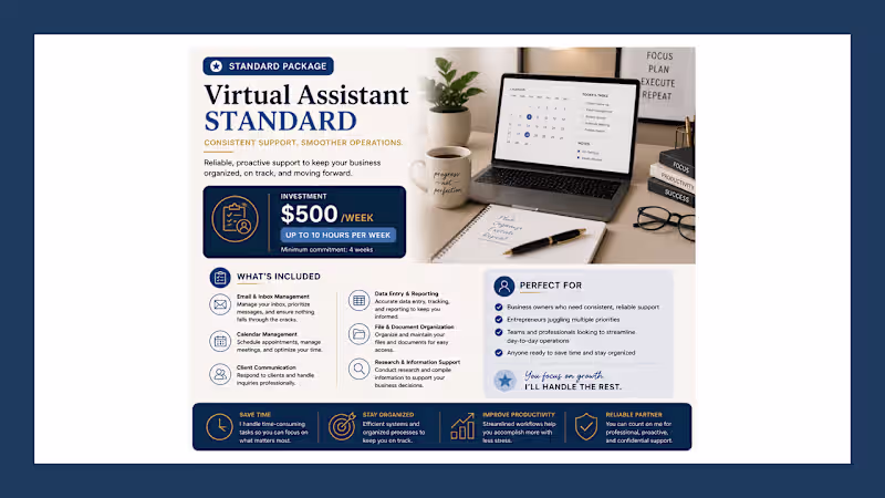 Cover image for Virtual Assistant-Standard Package