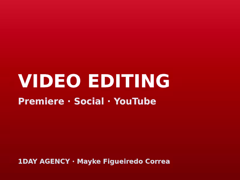 Cover image for Video Editing (Premiere) for Social & YouTube