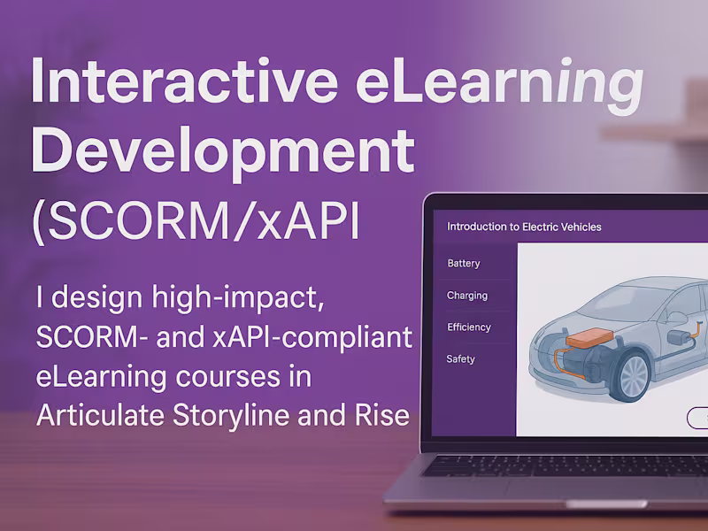 Cover image for Interactive eLearning Development (SCORM/xAPI)