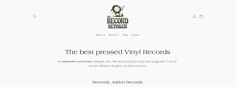 Cover image for Vinyl record e-commerce website.