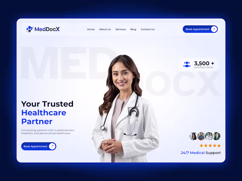 Cover image for MedDocX — Healthcare Website Template | Framer