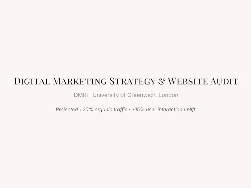 Cover image for Digital Marketing Strategy & Website Audit — DMRi