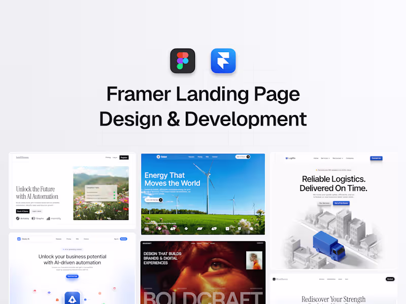 Cover image for Framer Landing Page Design and Development