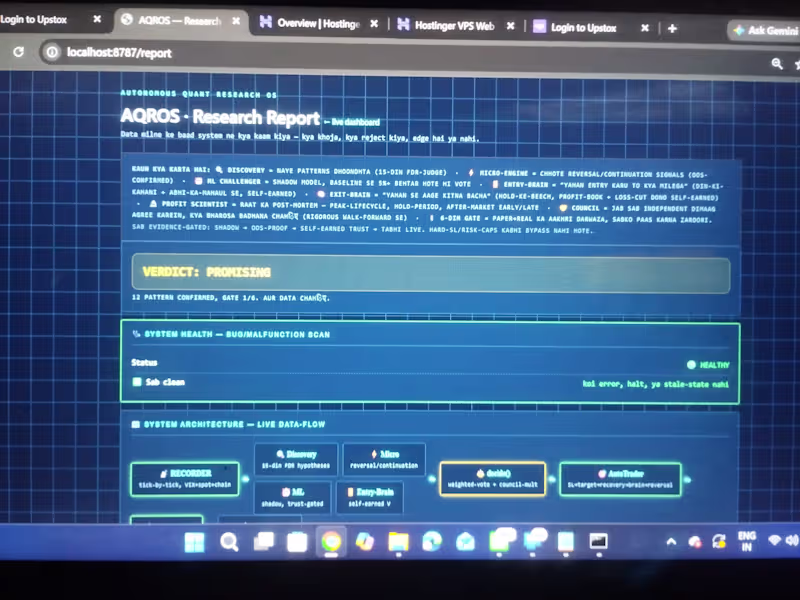 Cover image for Autonomous Trading Research Platform (ya