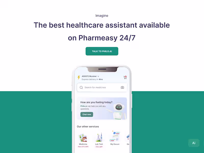 Cover image for AI Powered Chatbot Experience for PharmEasy