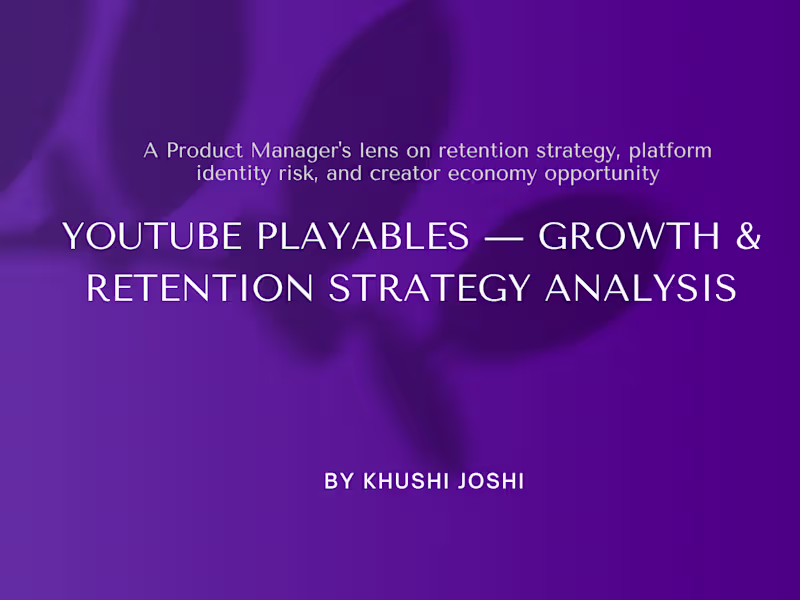 Cover image for YouTube Playables — Product Strategy & UX Case Study