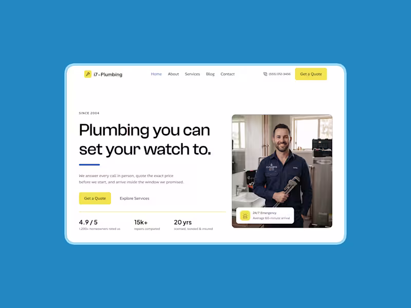 Cover image for i7-Plumbing: Framer Website Template