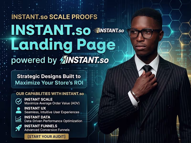Cover image for Shopify Instant.so Landing Page Design & CRO Optimization