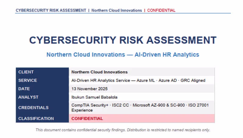 Cover image for Delivered a GRC-aligned cybersecurity risk