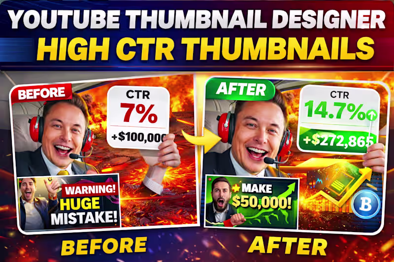 Cover image for High CTR YouTube Thumbnail Design