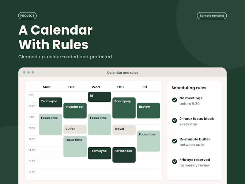 Cover image for Calendar Cleanup and Scheduling Rules Setup