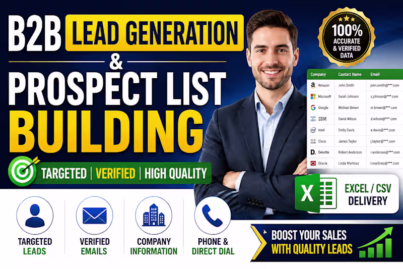Cover image for B2B lead generation |Verified email List l B2B contact list