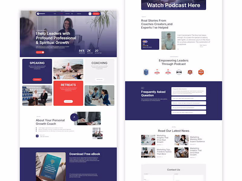 Cover image for Leadership Coaching Website UI/UX Design