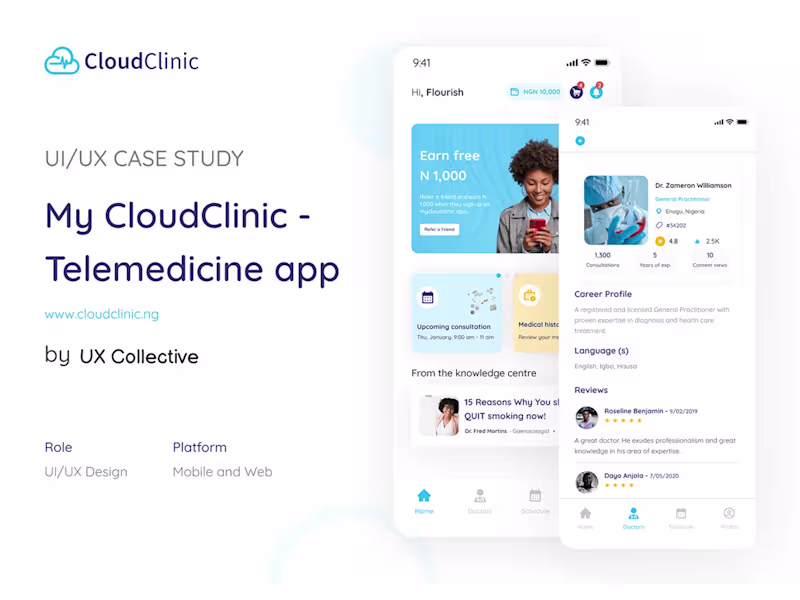 Cover image for My Cloud clinic Telemedicine Website and Mobile Design