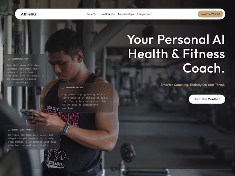 Cover image for AthletIQ Landing Page Design and Development