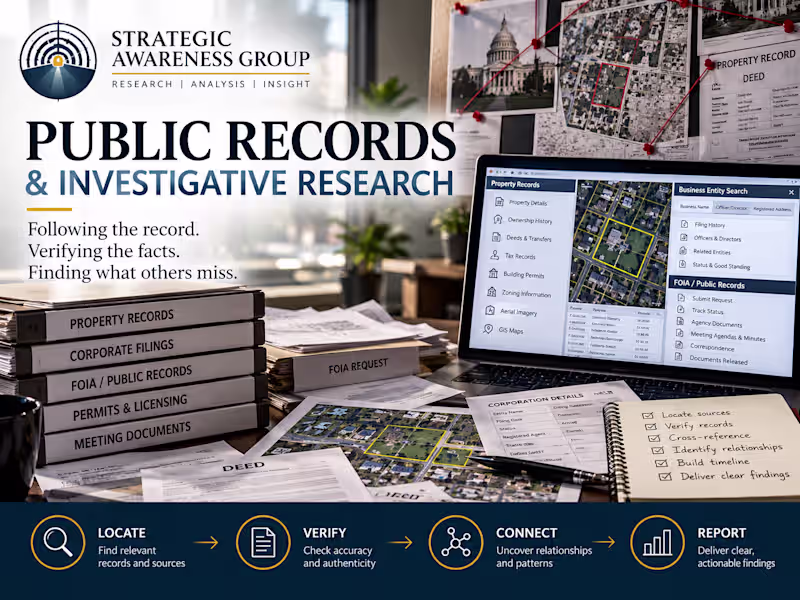 Cover image for I conduct in-depth public records