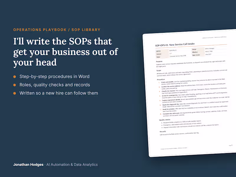 Cover image for SOP Library and Operations Playbook