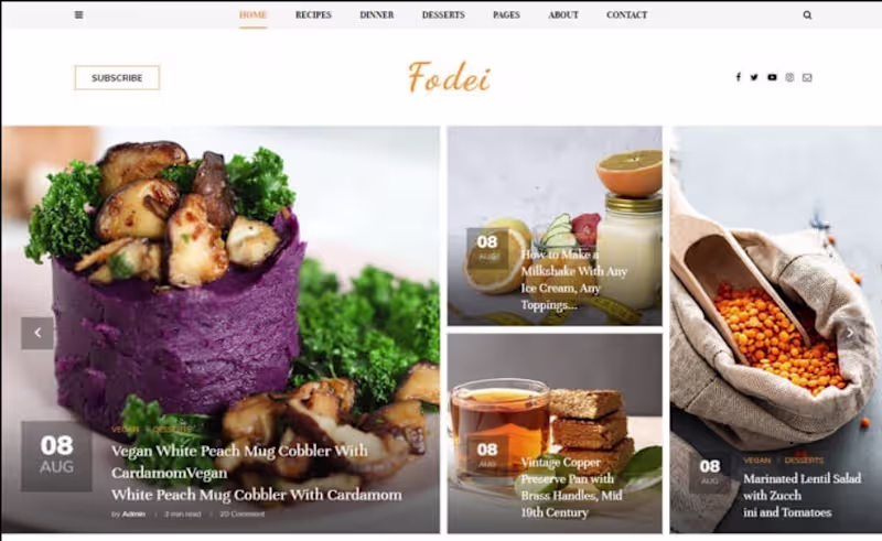 Cover image for Landing Page for a food
