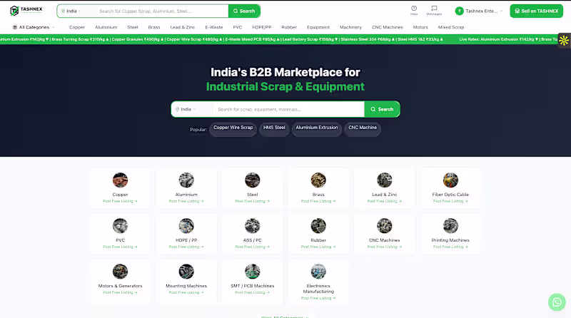 Cover image for Tashnex — India's B2B Marketplace