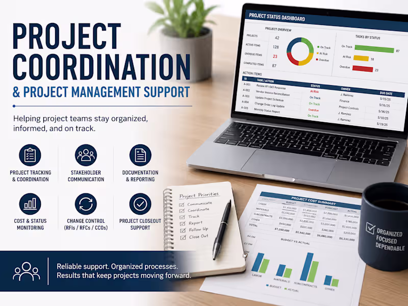 Cover image for Project Coordination & Project Management Support