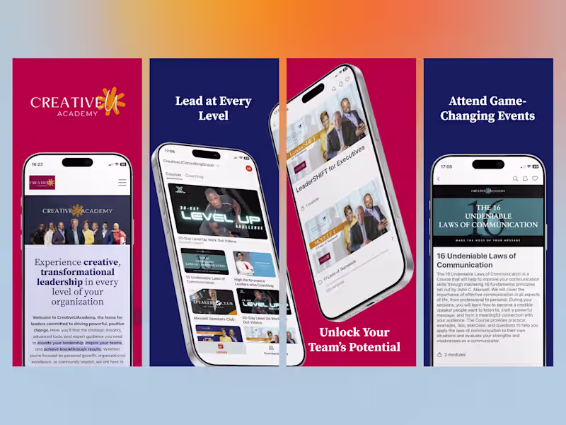 Cover image for Kajabi Branded Mobile App - Creative U Academy