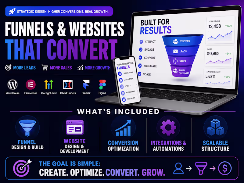 Cover image for Funnels, Landing Pages & Websites