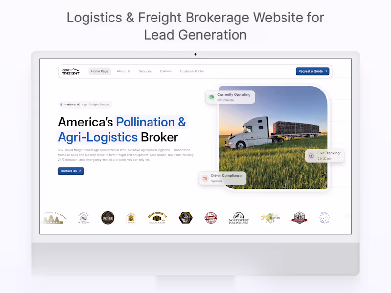Cover image for Agri-Logistics Website Redesign Project