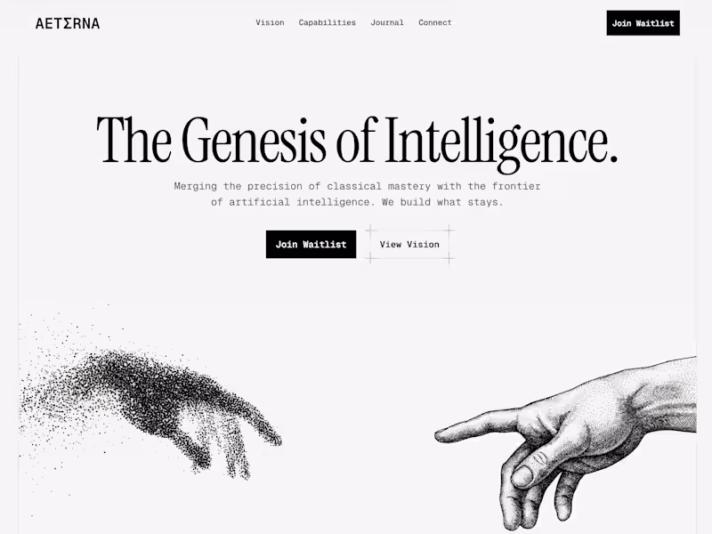 Cover image for Aeterna — AI Startup Website & Framer Template