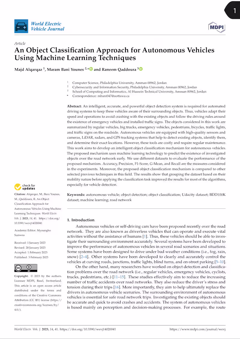 Cover image for Published peer-reviewed research in WEVJ