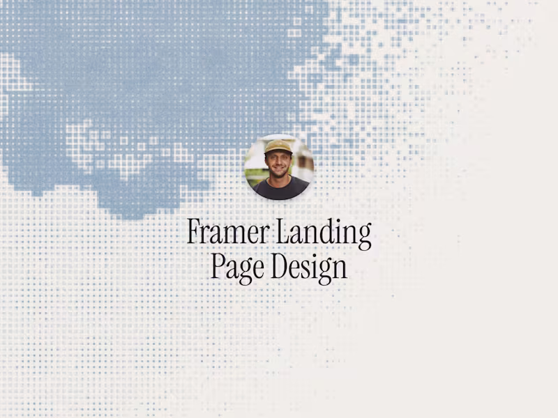 Cover image for Framer Landing Page Design
